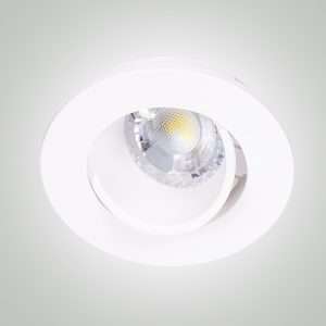 OSTANIA SPOT SB GU10 A ENCASTRER ROND ORIENTABLE PVC BLANC