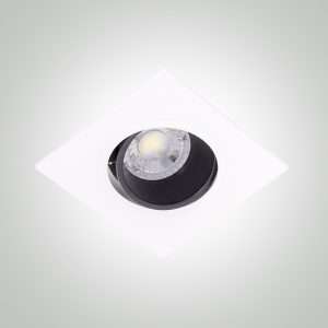 OSTANIA SBN SPOT GU10 A ENCASTRER CARRE ORIENTABLE PVC NOIR/BLANC