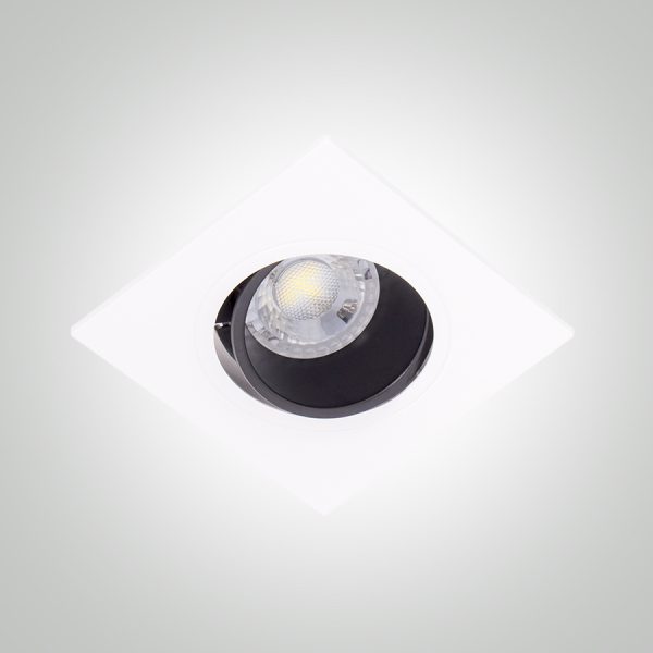OSTANIA SBN SPOT GU10 A ENCASTRER CARRE ORIENTABLE PVC NOIR/BLANC