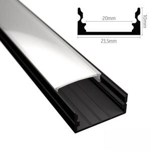 UDL-PROFILE ALU APPARENT NOIR 3M BLANC